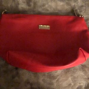 Bebe Red Small Tote Makeup Bag Women’s Clutch